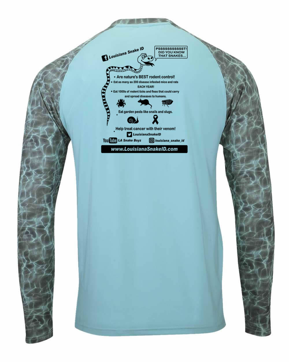 Snake Life: Grey-Aqua Long Water Sleeve