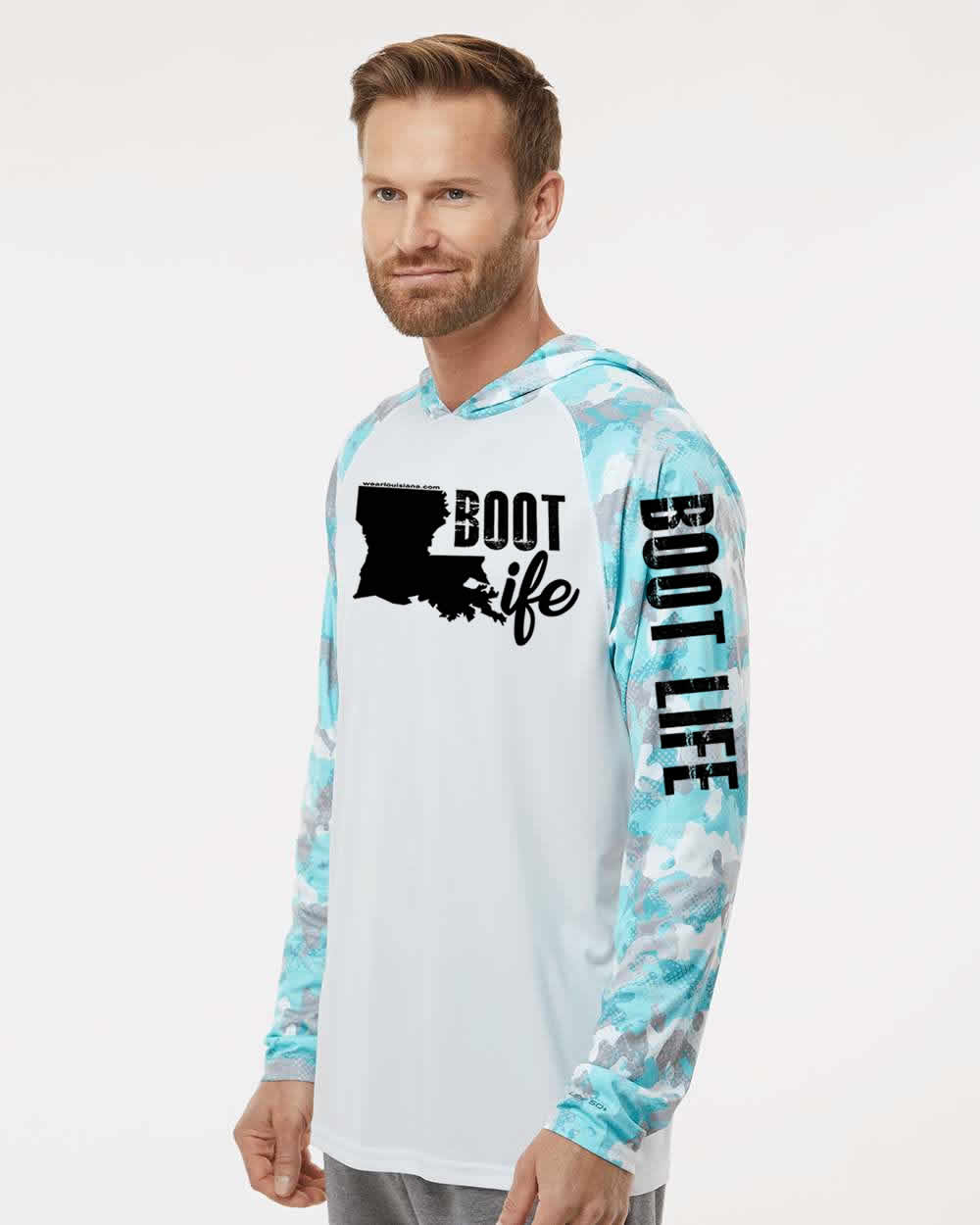 Boot Life: Polyester Aqua Hooded Long Sleeve