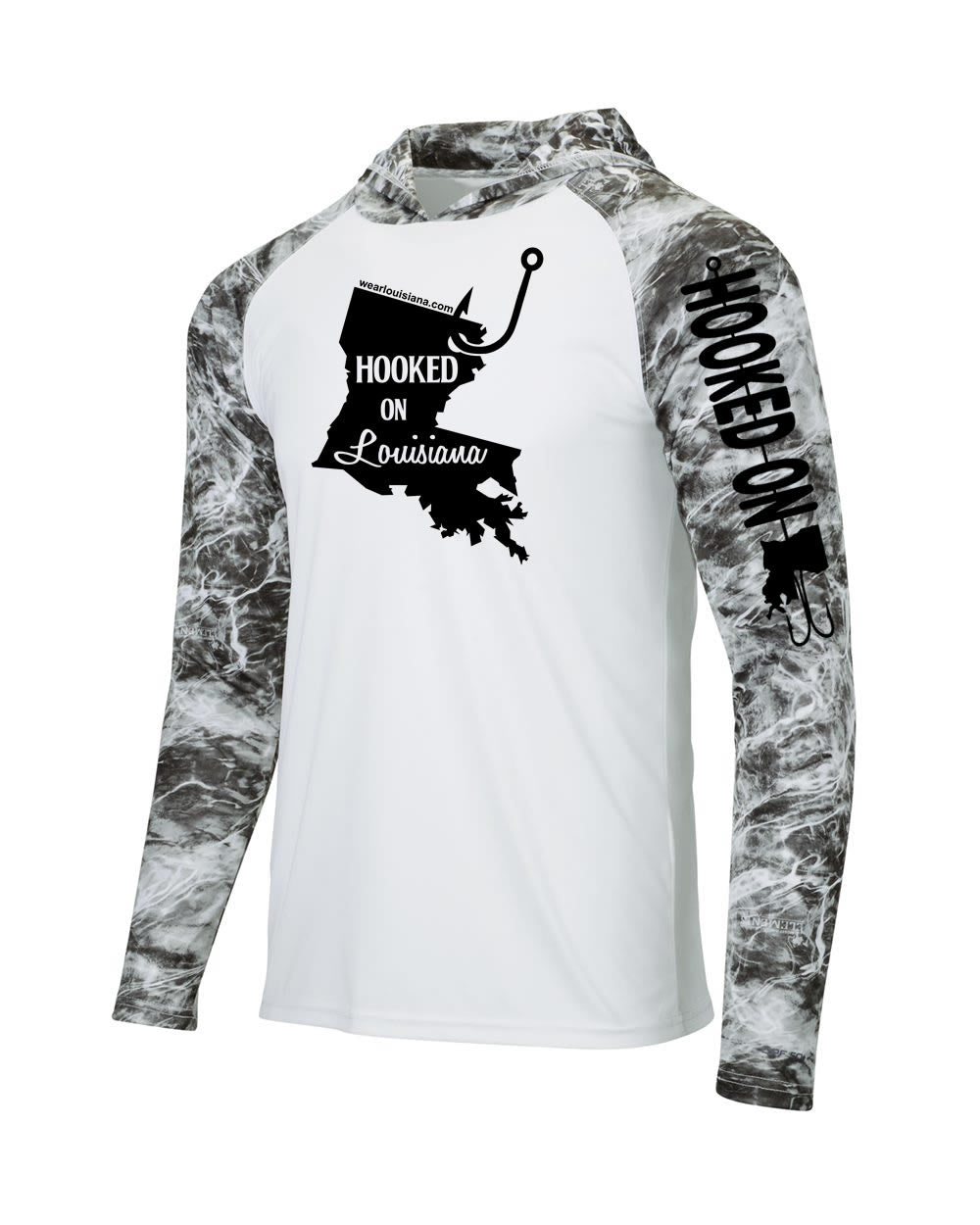 Hooked on Louisiana: Polyester Manta Hooded Long Sleeve