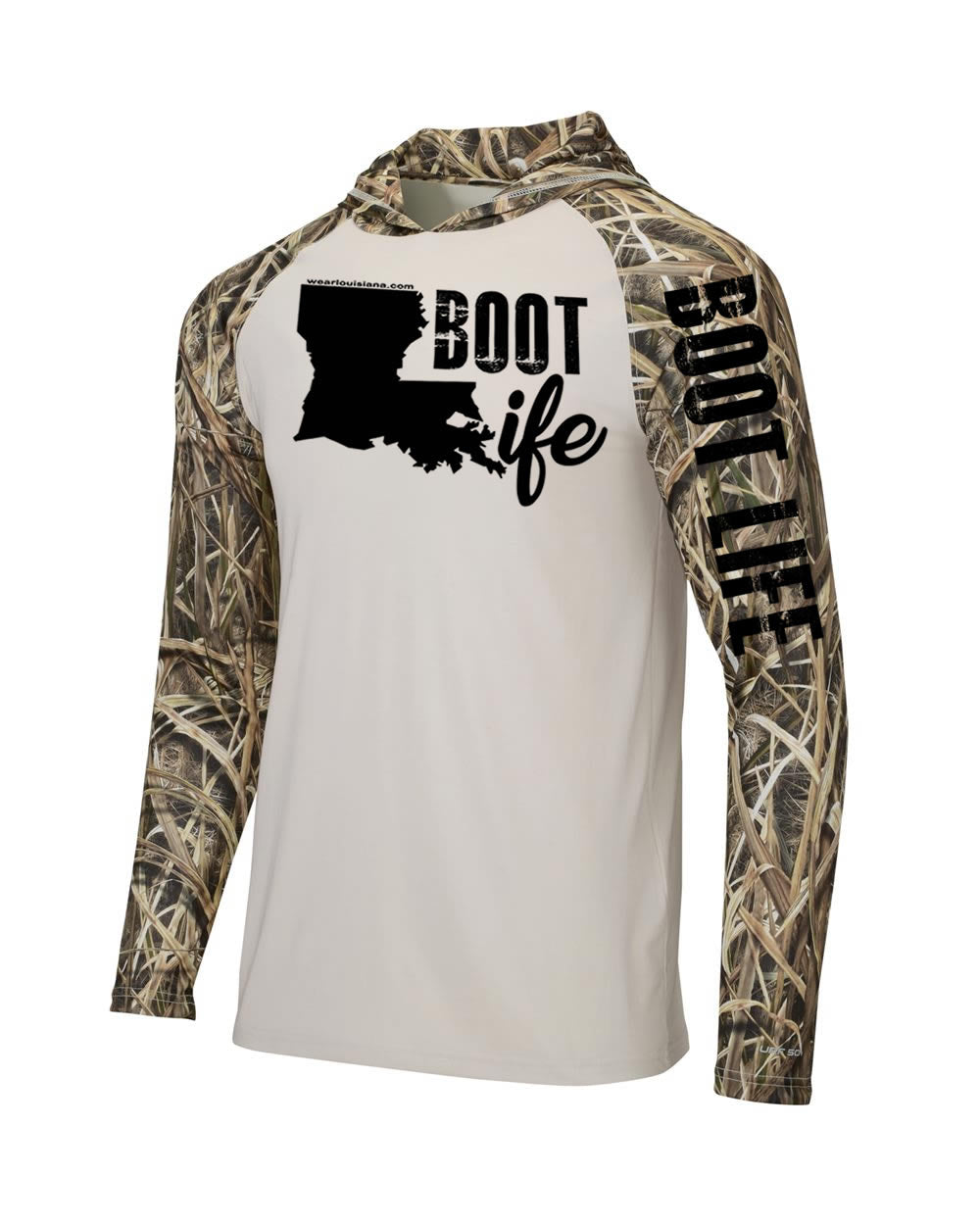 Boot Life: Polyester Shadow Grass Hooded Long Sleeve