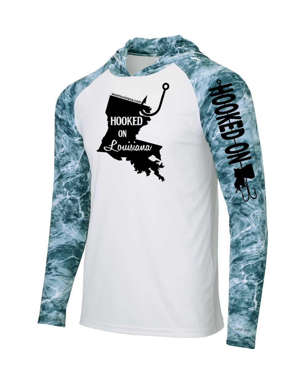 Hooked on Louisiana: Polyester Spindrift Hooded Long Sleeve
