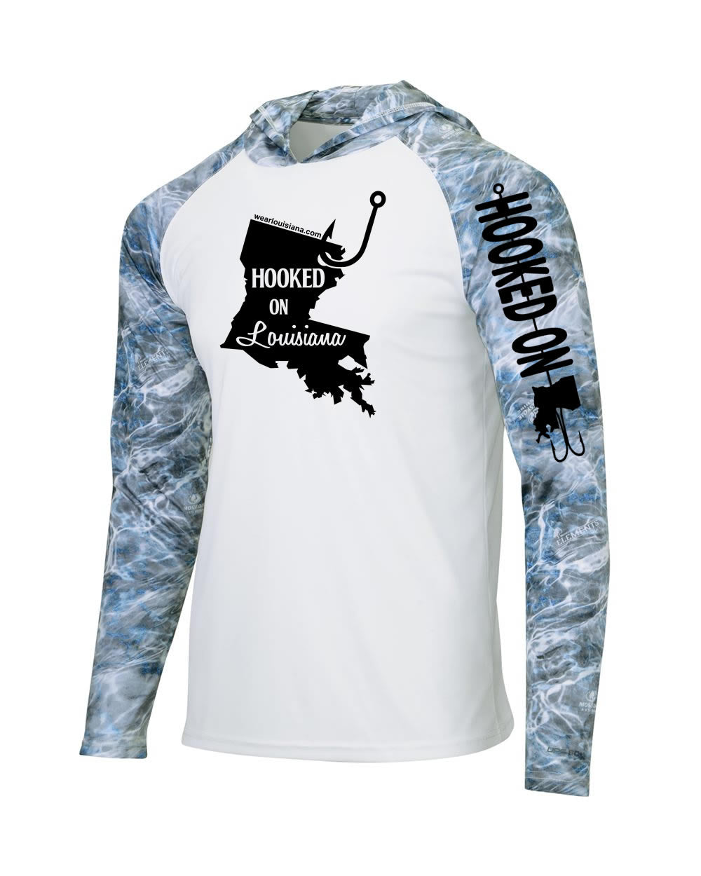 Hooked on Louisiana: Polyester Steelhead Hooded Long Sleeve