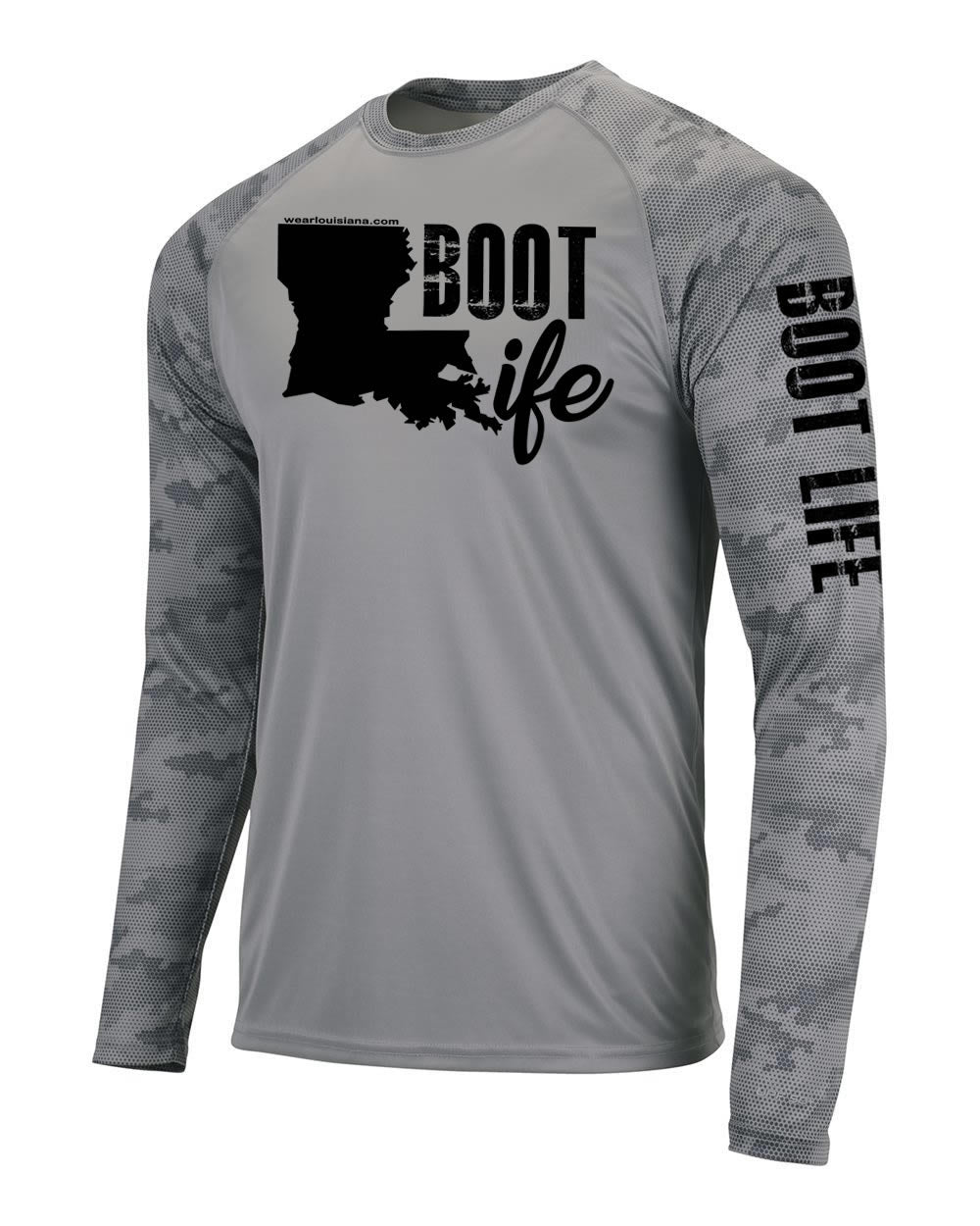 Grey Camo Long Sleeve: Boot Life