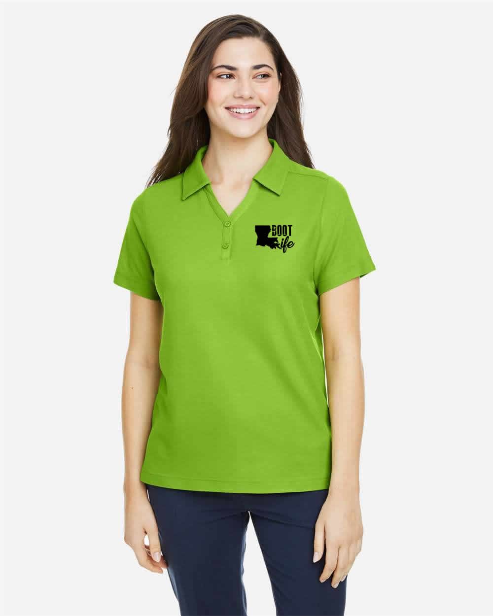 Boot Life Women's: Acid Green and Black Polo