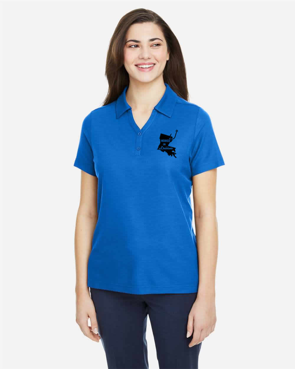 Hooked on Louisiana Women's: Royal and Black Polo