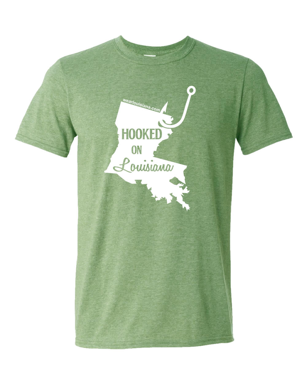 Hooked on Louisiana Military Green Tee
