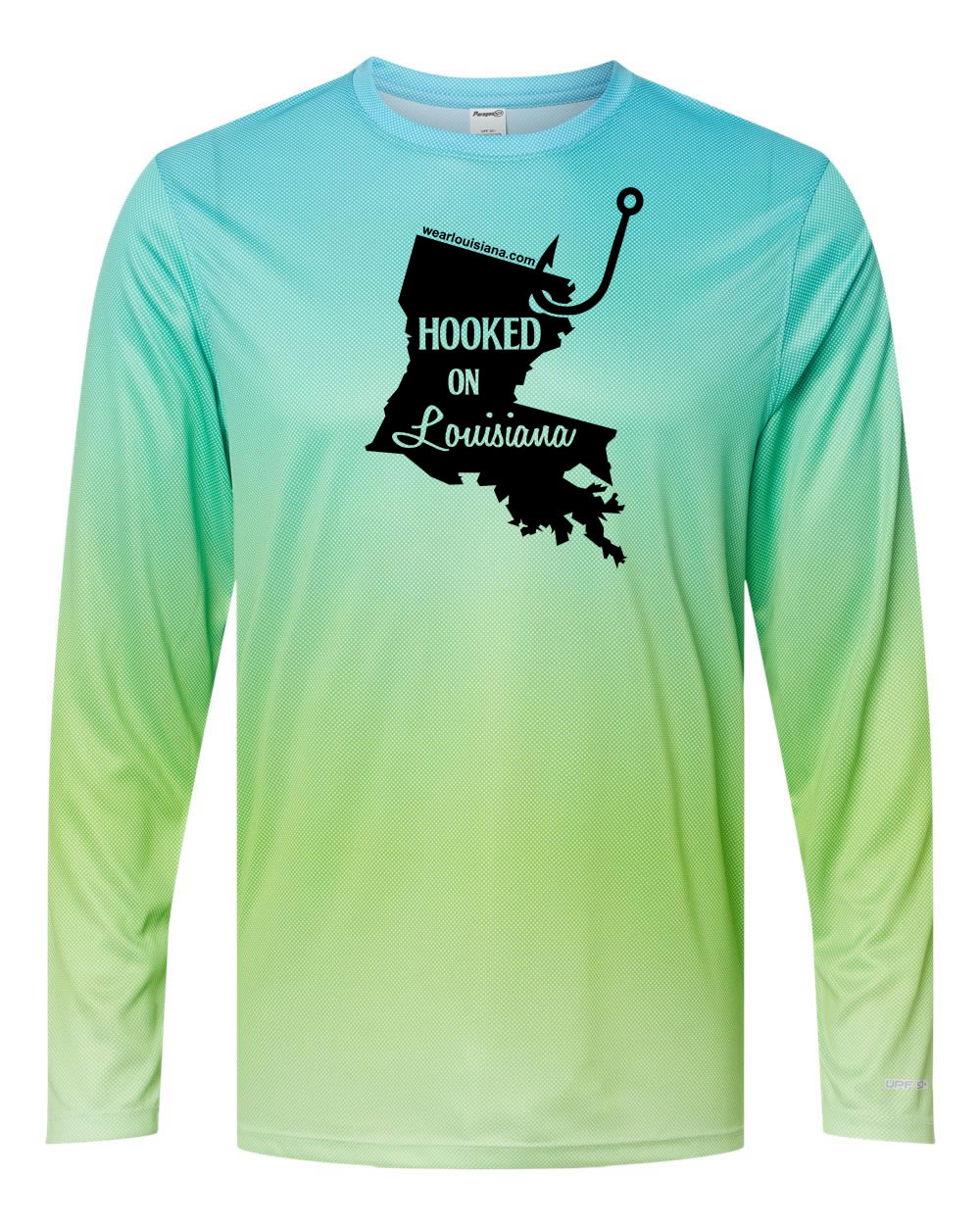 Blue-and-Green Long Sleeve: Hooked on Louisiana