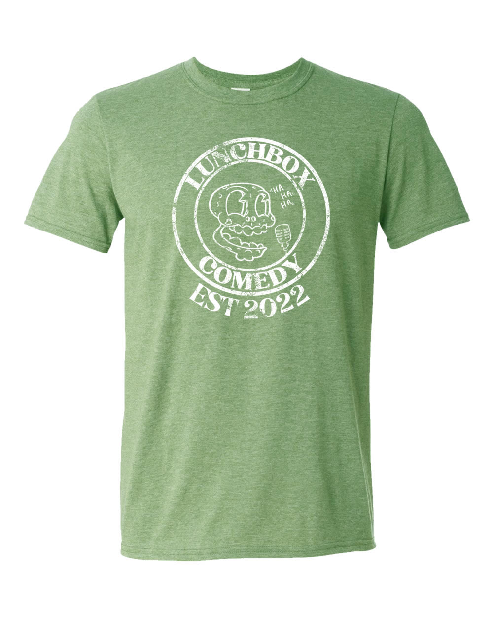Lunchbox Comedy: Circle Logo Heather Military Green Shirt