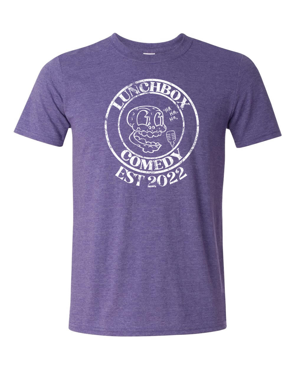 Lunchbox Comedy: Circle Logo Heather Purple Shirt