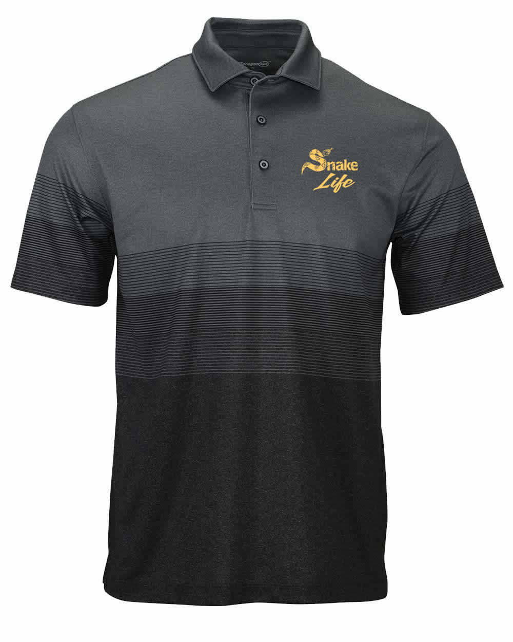 Snake Life: Grey, Black and Gold Polo