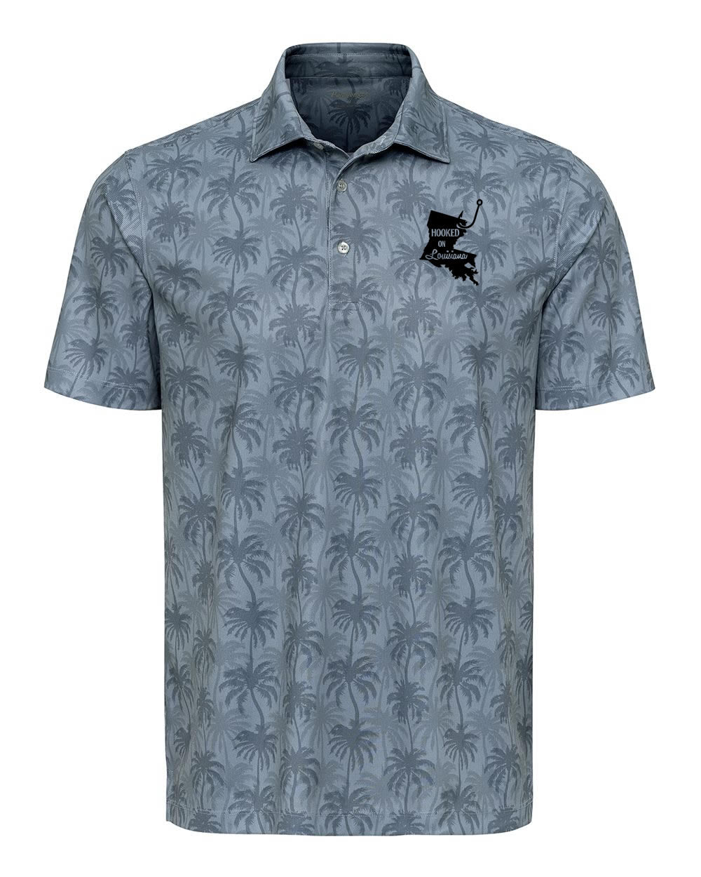 Hooked on Louisiana: Blue Palm Trees Polo