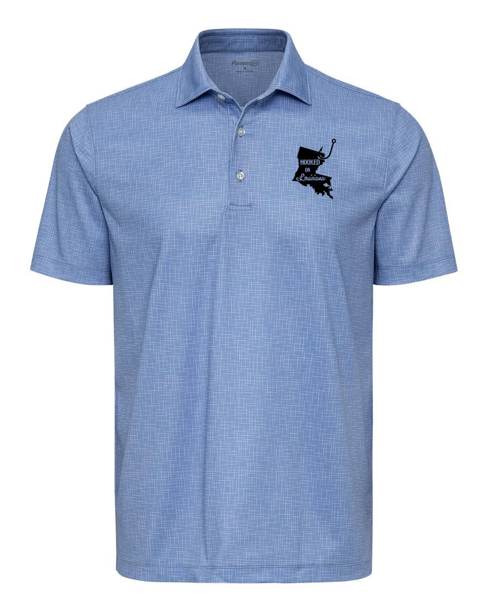 Hooked on Louisiana: Blue Textured Polo