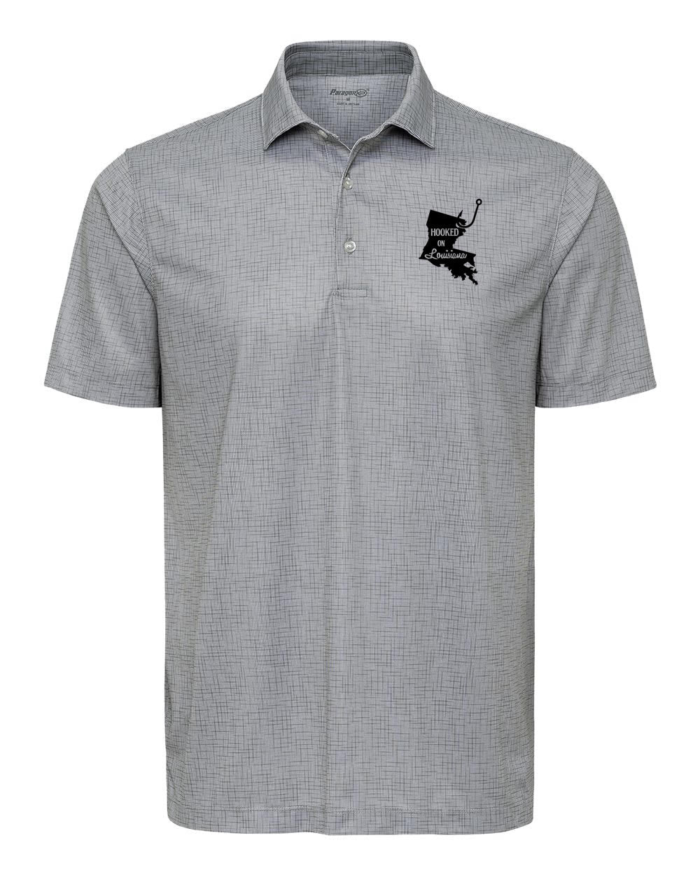 Hooked on Louisiana: Light Grey Textured Polo
