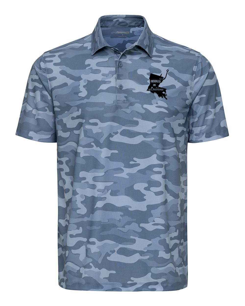 Hooked on Louisiana: Blue Camo Polo