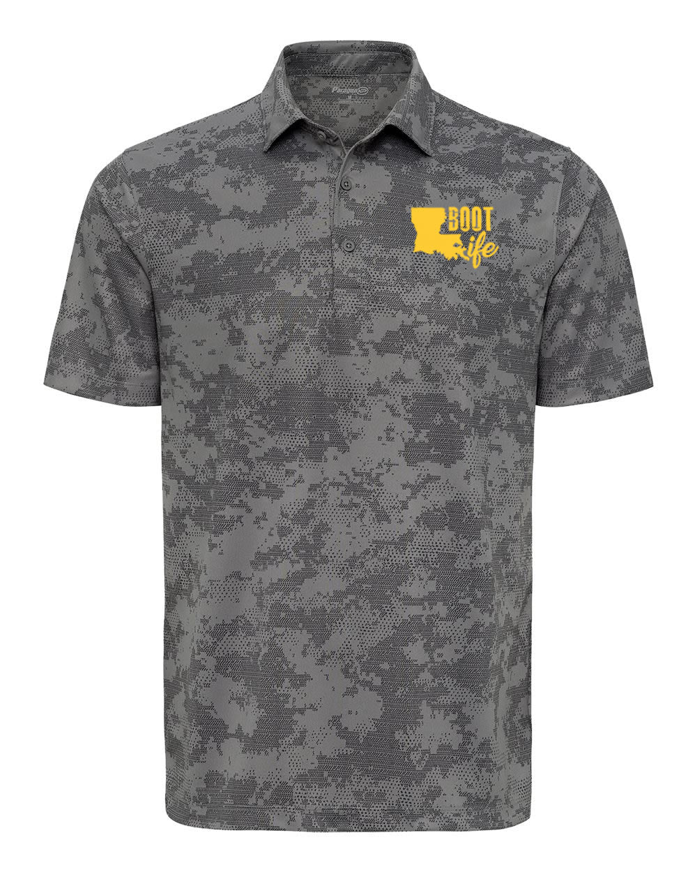 Boot Life: Grey and Gold Camo Polo