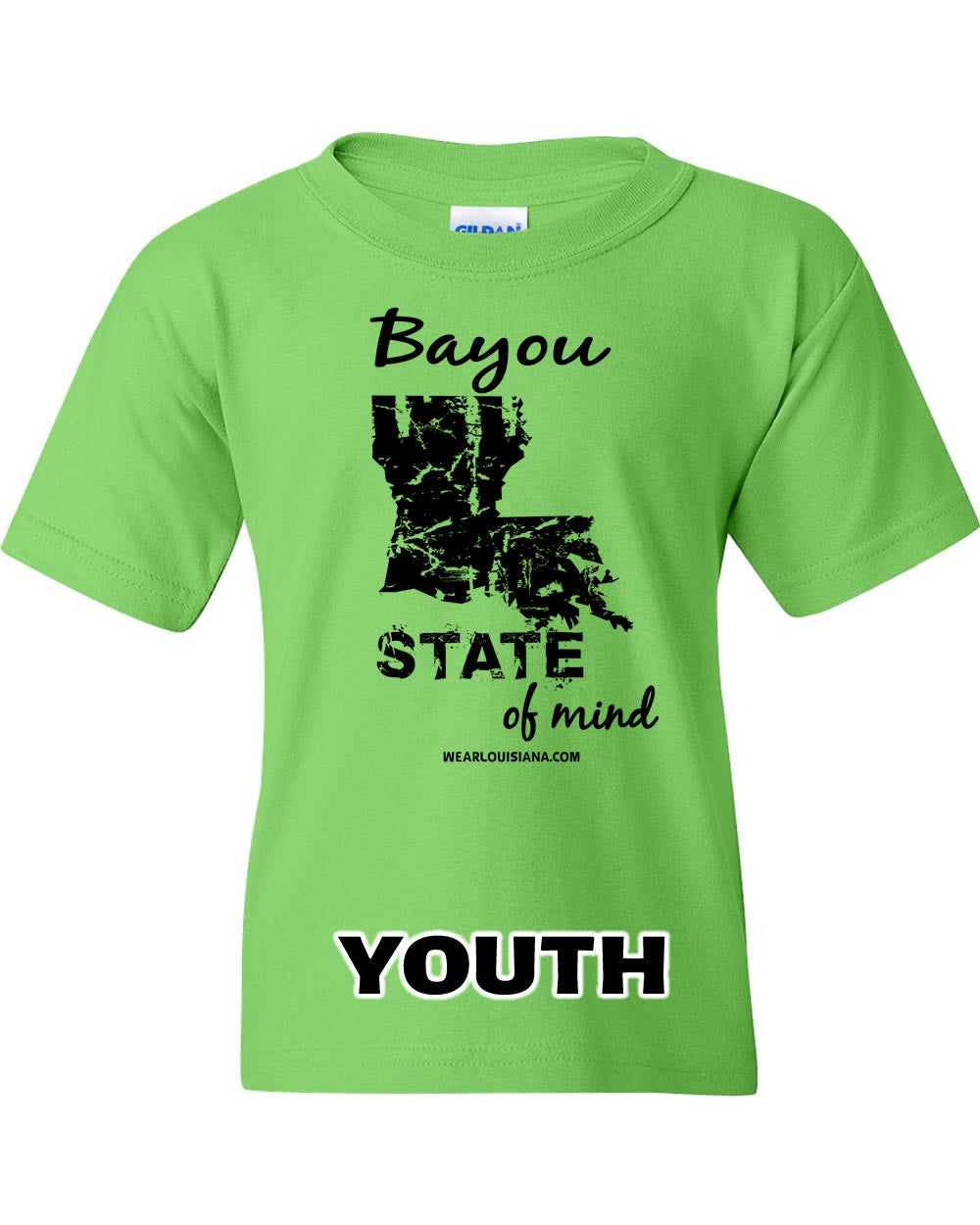 Youth Neon Green Bayou State of Mind Tee