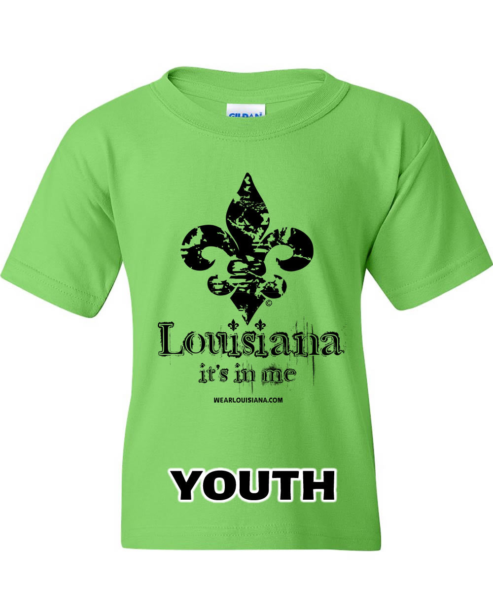 Youth Neon Green Louisiana It's in Me Tee