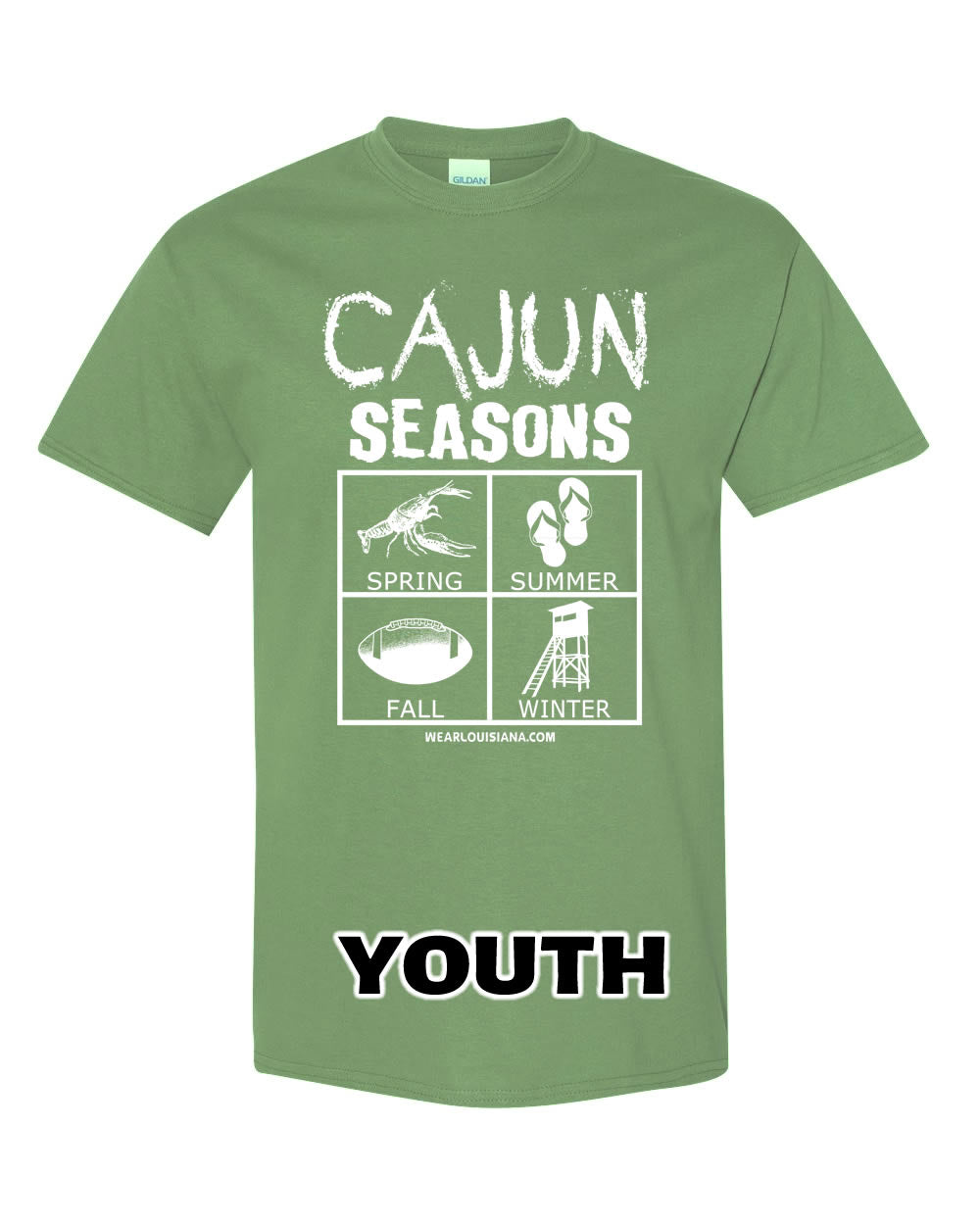 YOUTH Military Green Cajun Seasons Tee