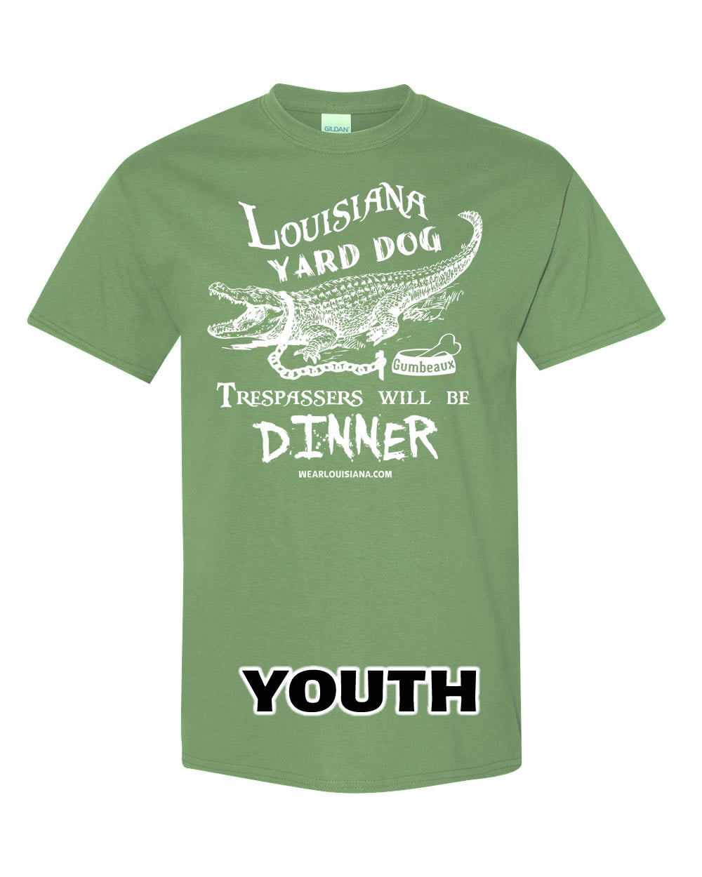 YOUTH Military Green Louisiana Yard Dog Tee