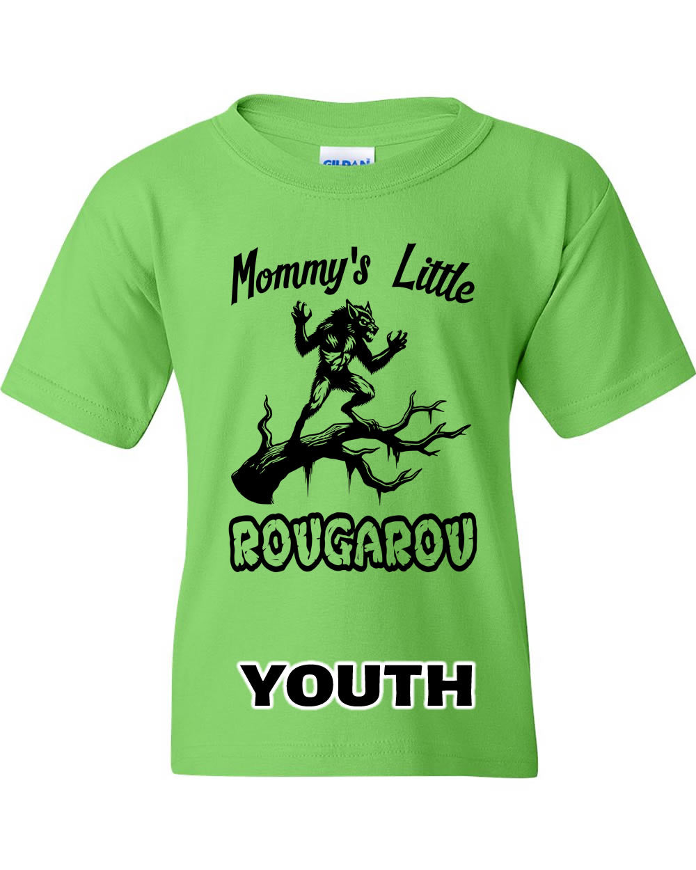 Youth Neon Green Mommy's Rougarou Tee