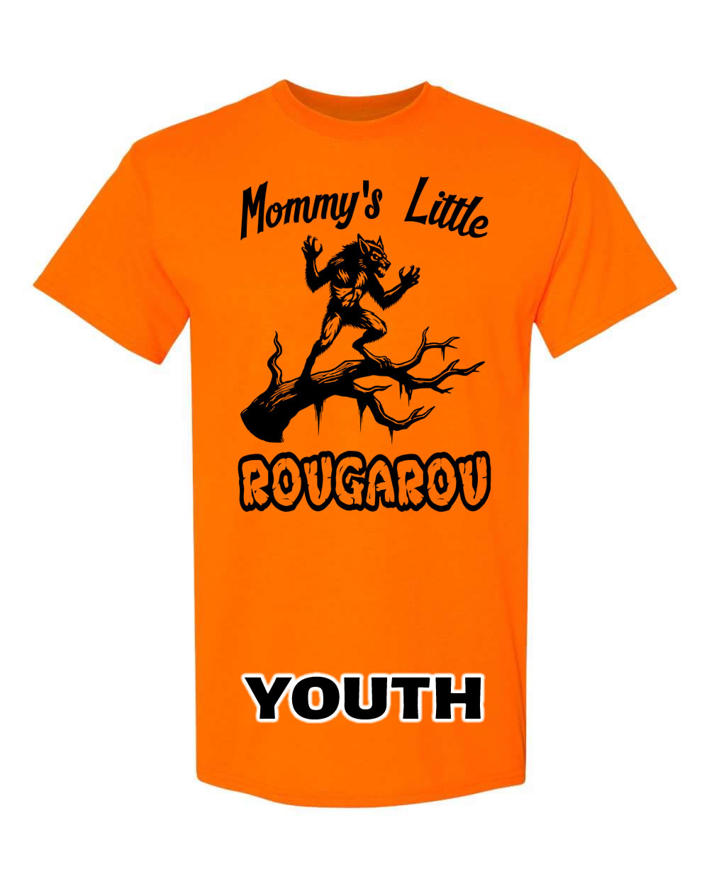 Youth Neon Orange Mommy's Rougarou Tee