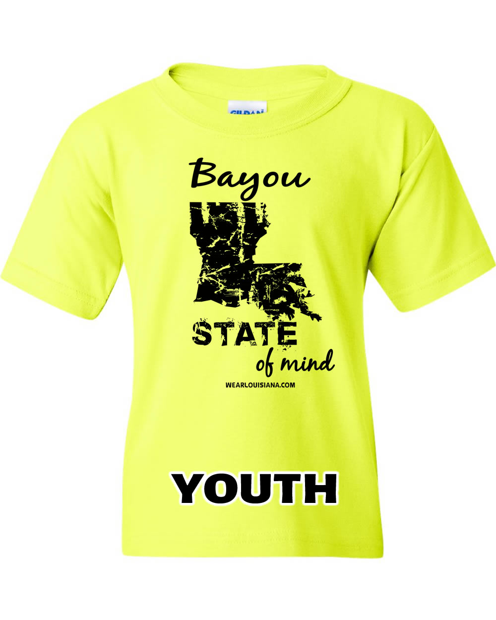 Youth Neon Yellow Bayou State of Mind Tee