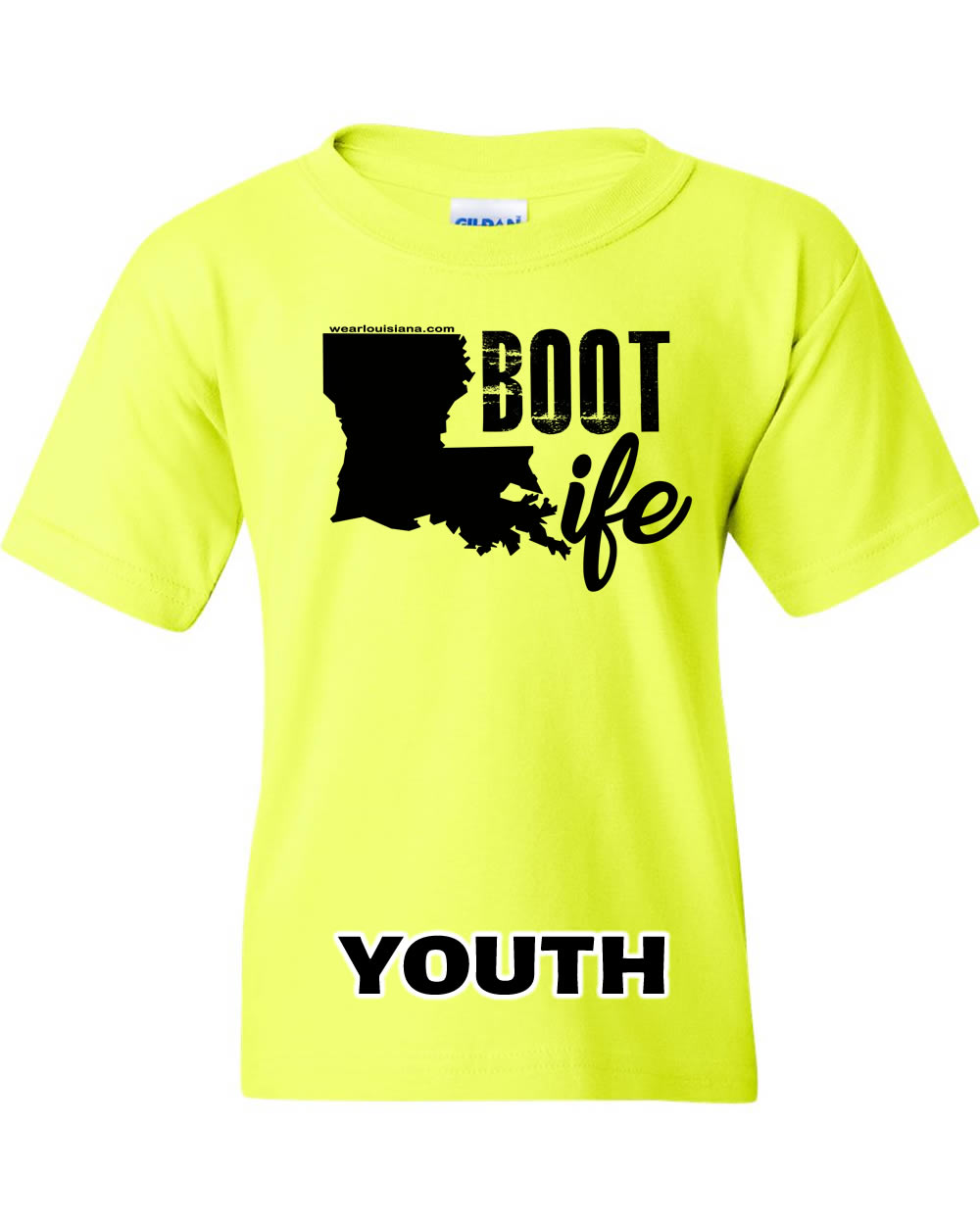 Youth Neon Yellow Boot Life Tee