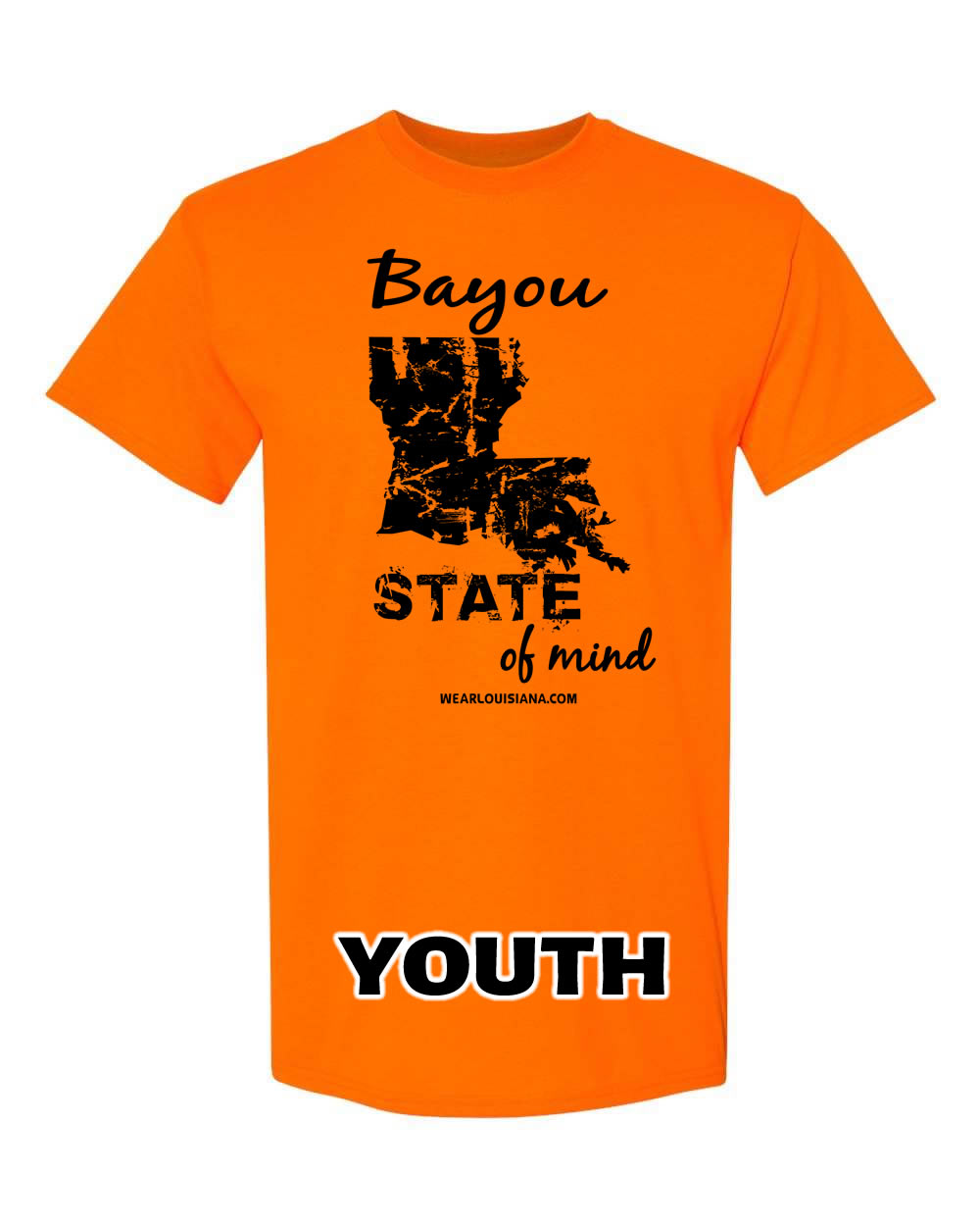 Youth Neon Orange Bayou State of Mind Tee