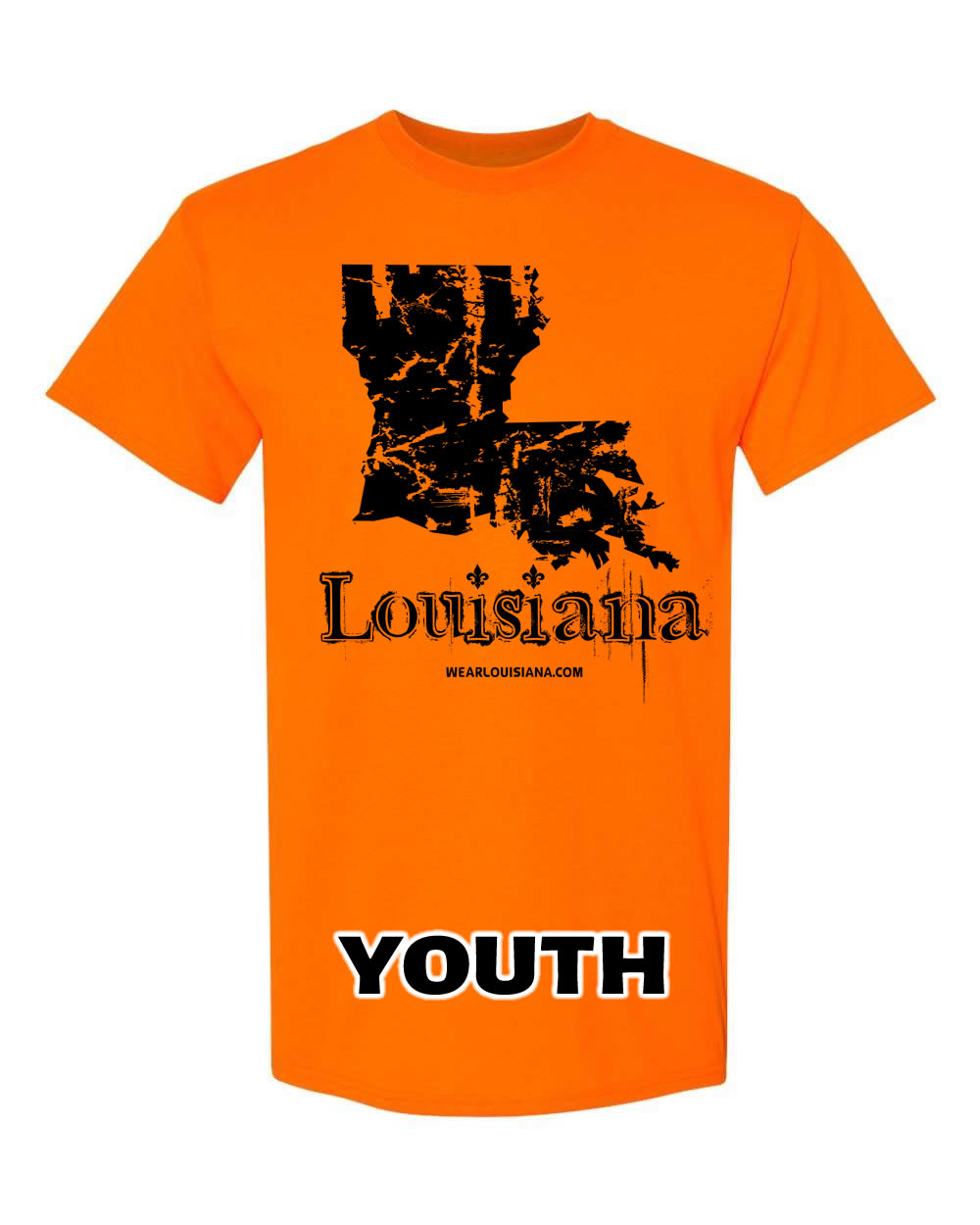 Youth Neon Orange Louisiana Tee