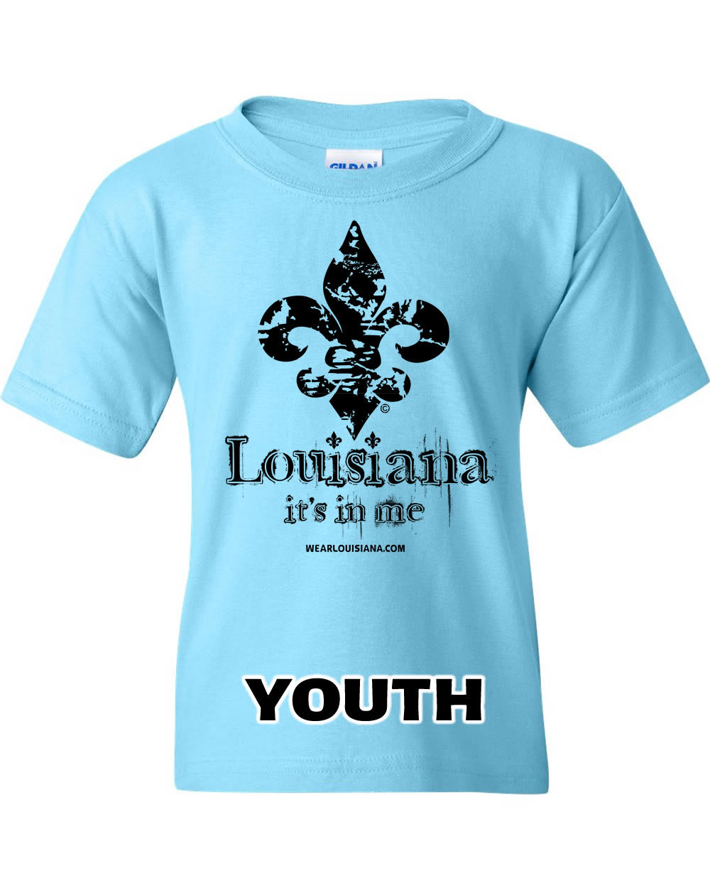 Youth Neon Blue Louisiana It's in Me Tee