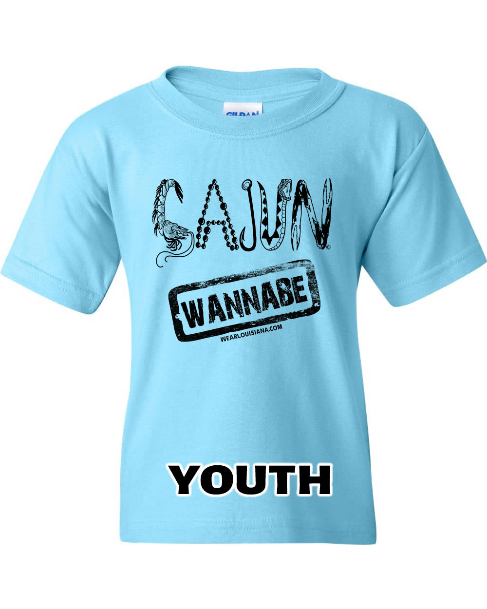 Youth Neon Blue Cajun Wannabe Tee