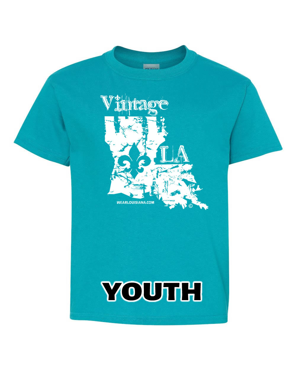 YOUTH Tropical Blue Vintage Louisiana Tee
