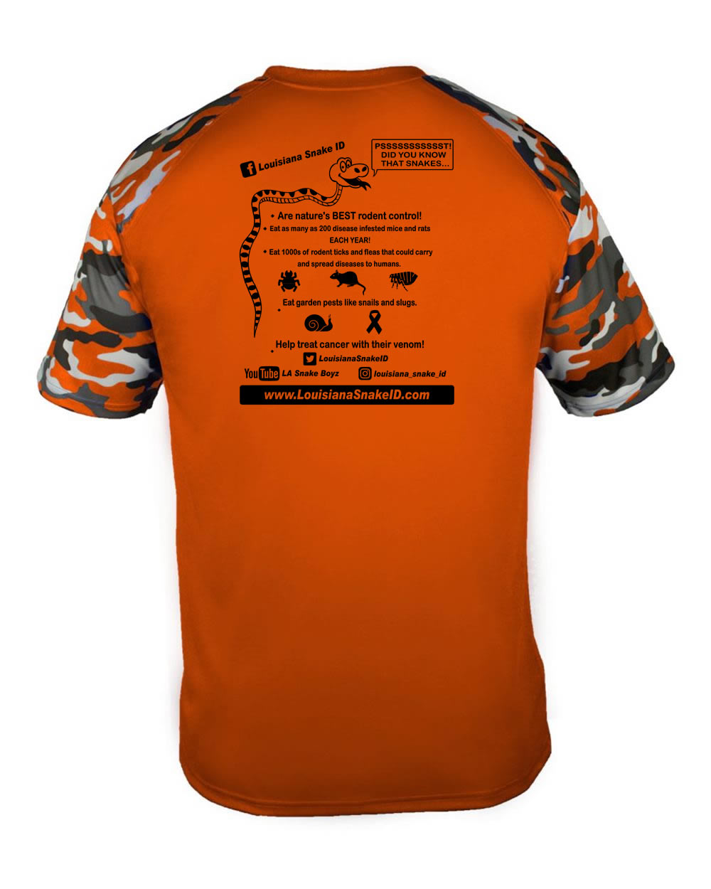 Snake Life Youth: Orange Camo Sleeve