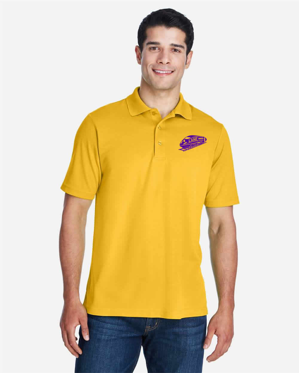 LANE TRAIN Gold Golf Polo Shirt