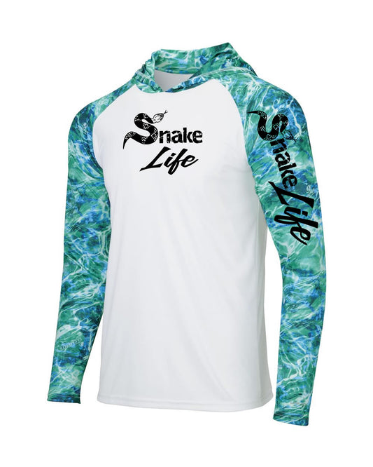 Snake Life: Polyester Sea Foam Hooded Long Sleeve