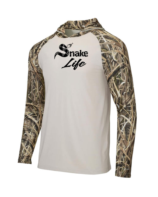 Snake Life: Polyester Shadow Grass Hooded Long Sleeve