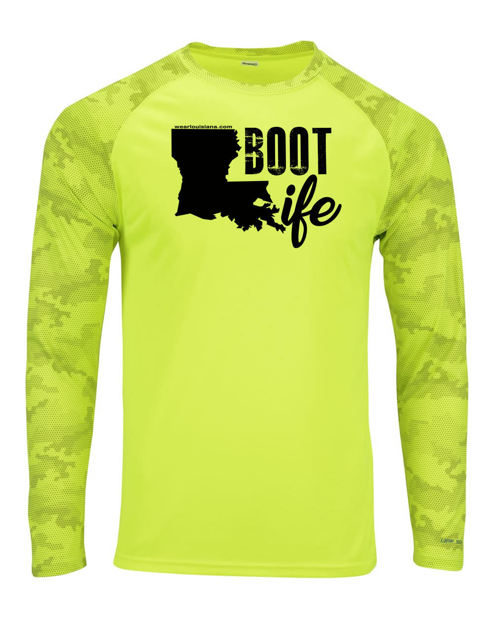 Yellow Camo Long Sleeve: Boot Life