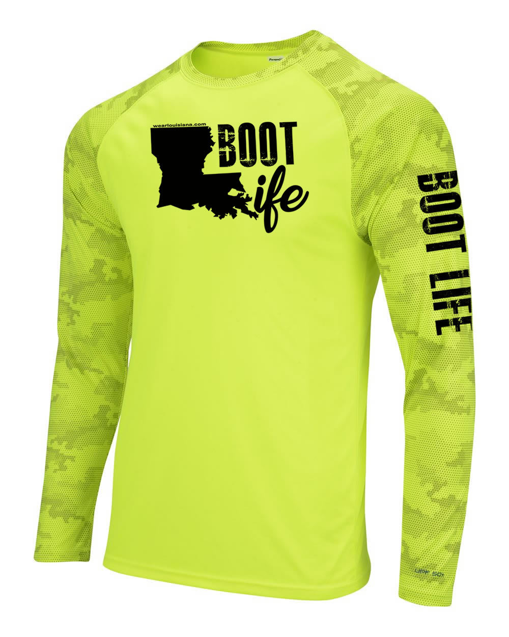 Yellow Camo Long Sleeve: Boot Life
