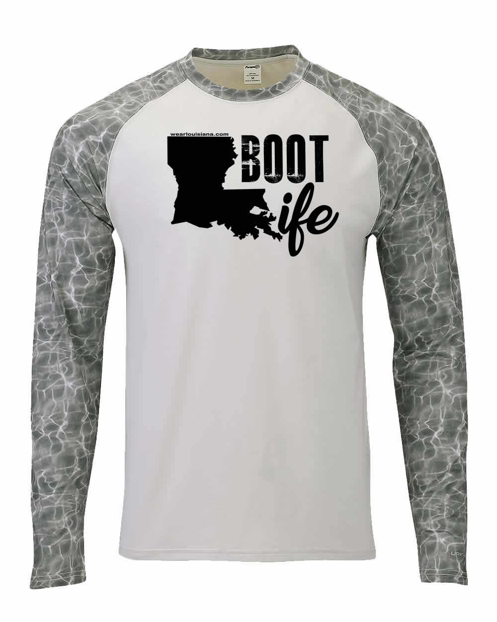 Grey-White Half Water Long Sleeve: Boot Life