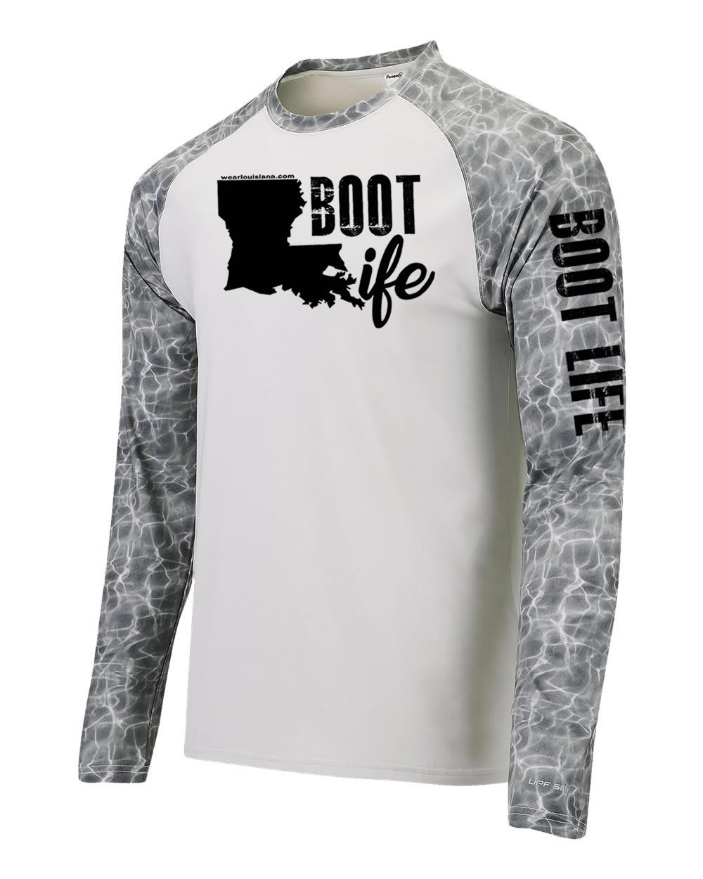 Grey-White Half Water Long Sleeve: Boot Life
