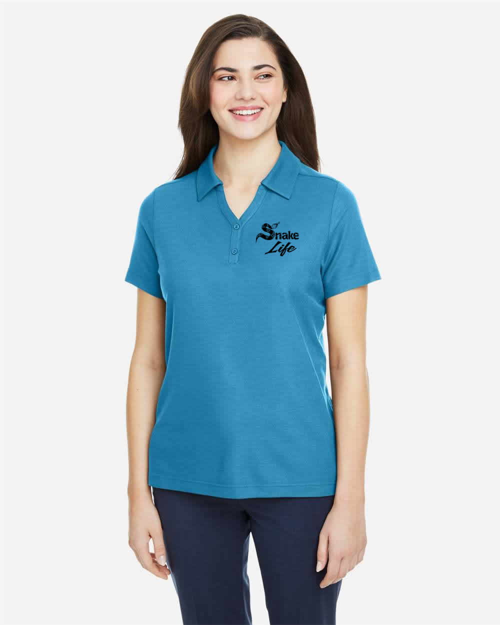 Snake Life Women's: Electric Blue Polo