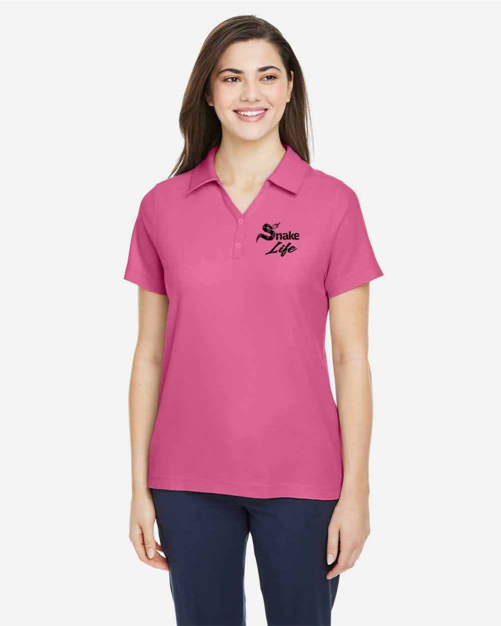 Snake Life Women's: Pink Polo