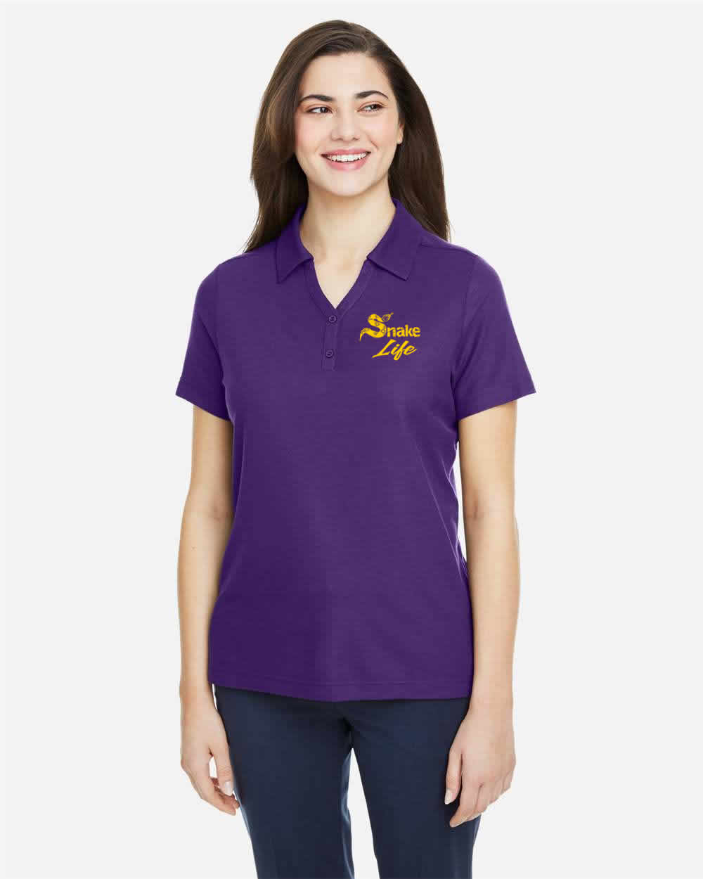 Snake Life Women's: Purple and Yellow Polo