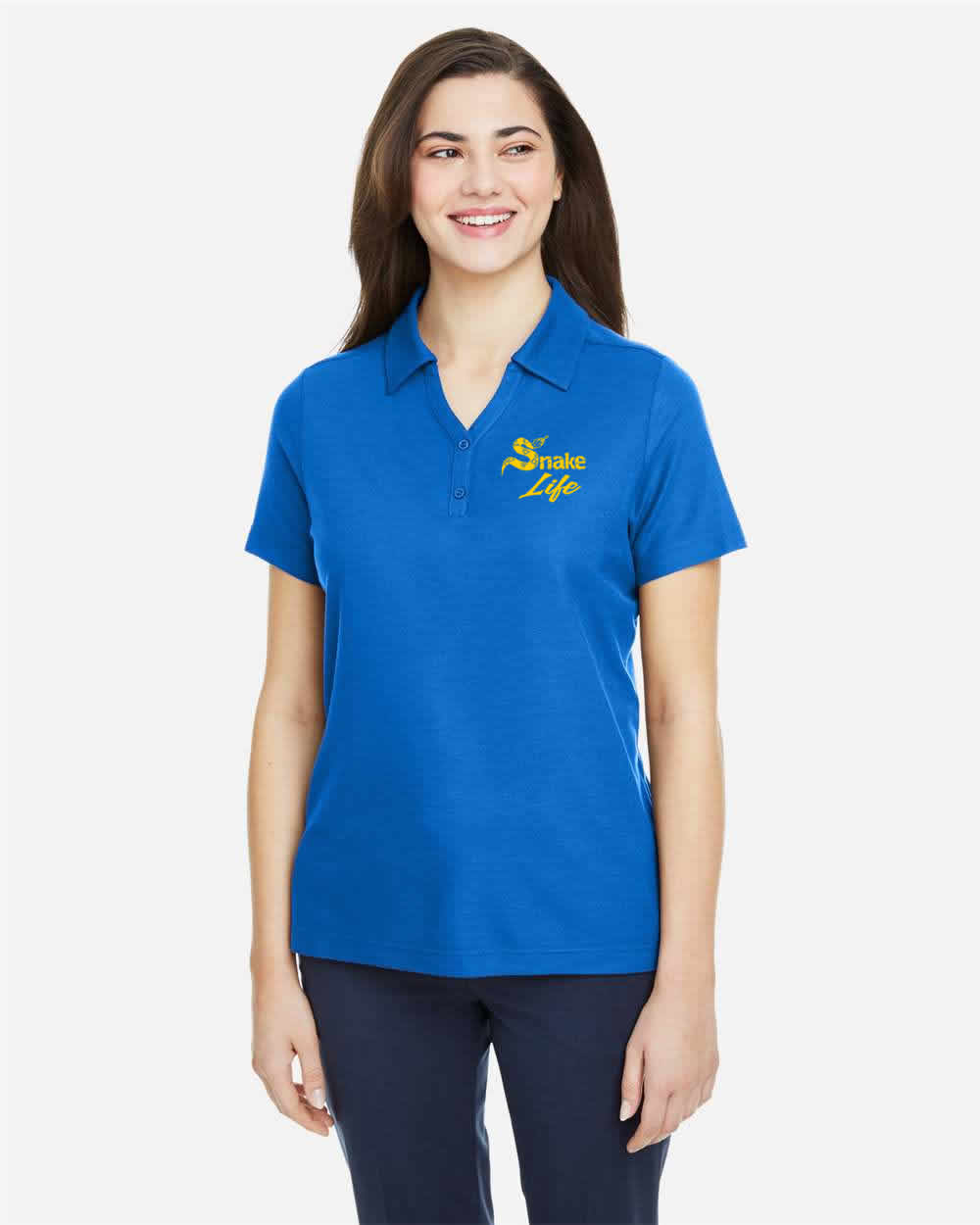 Snake Life Women's: Royal Blue and Yellow Polo