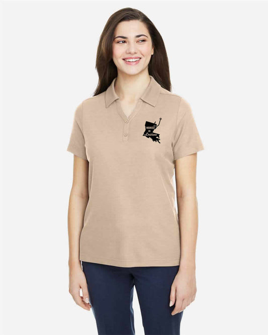 Hooked on Louisiana Women's: Stone and Black Polo