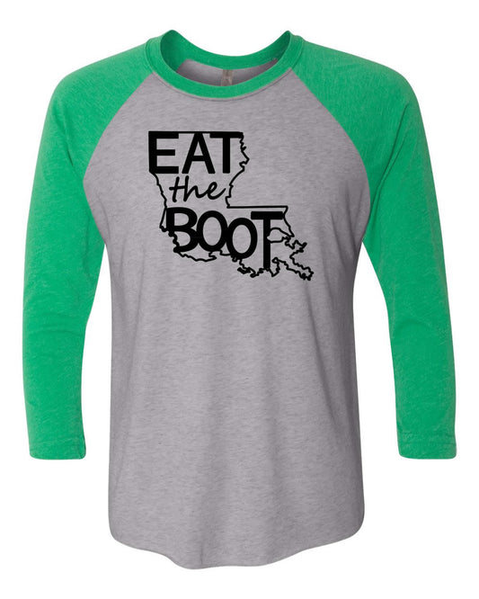 Eat The Boot: Raglan Green/Grey