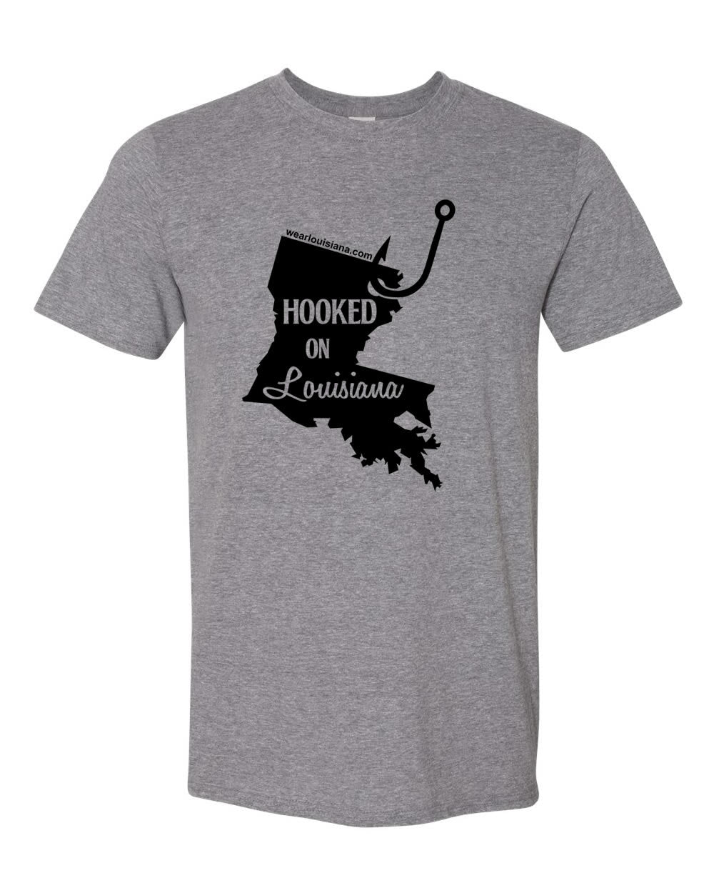 Hooked on Louisiana Grey Shirt