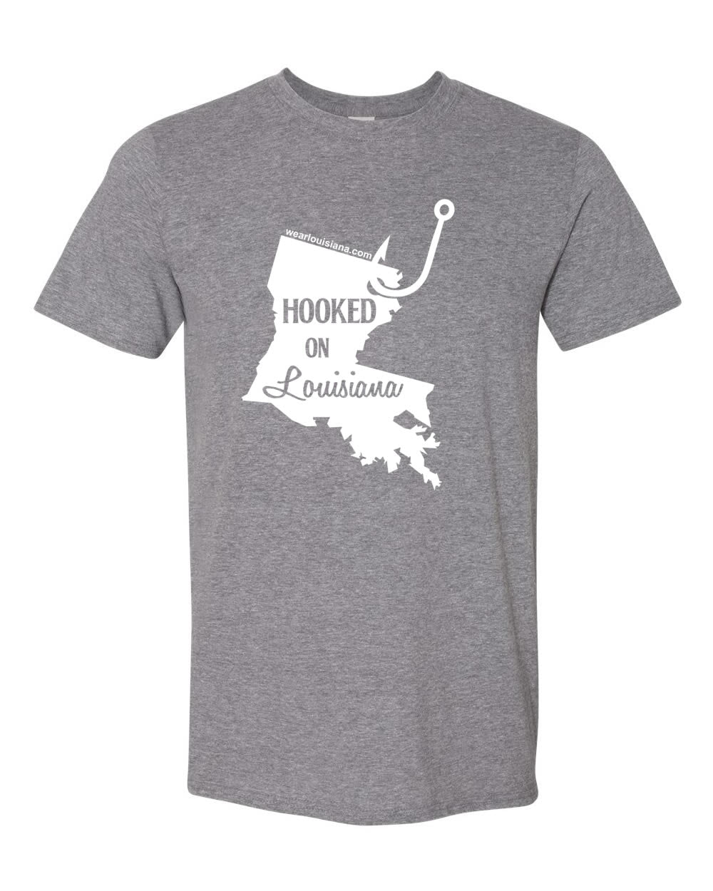 Hooked on Louisiana Grey Shirt