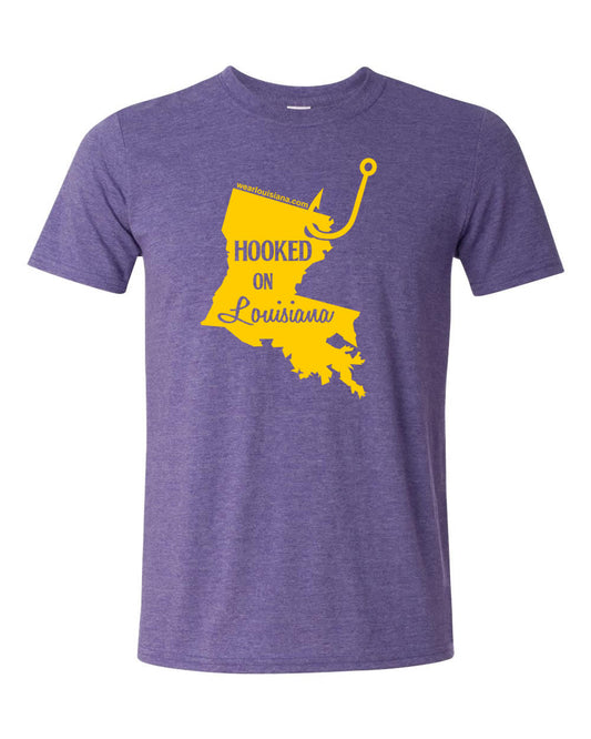 Hooked on Louisiana Purple Tee