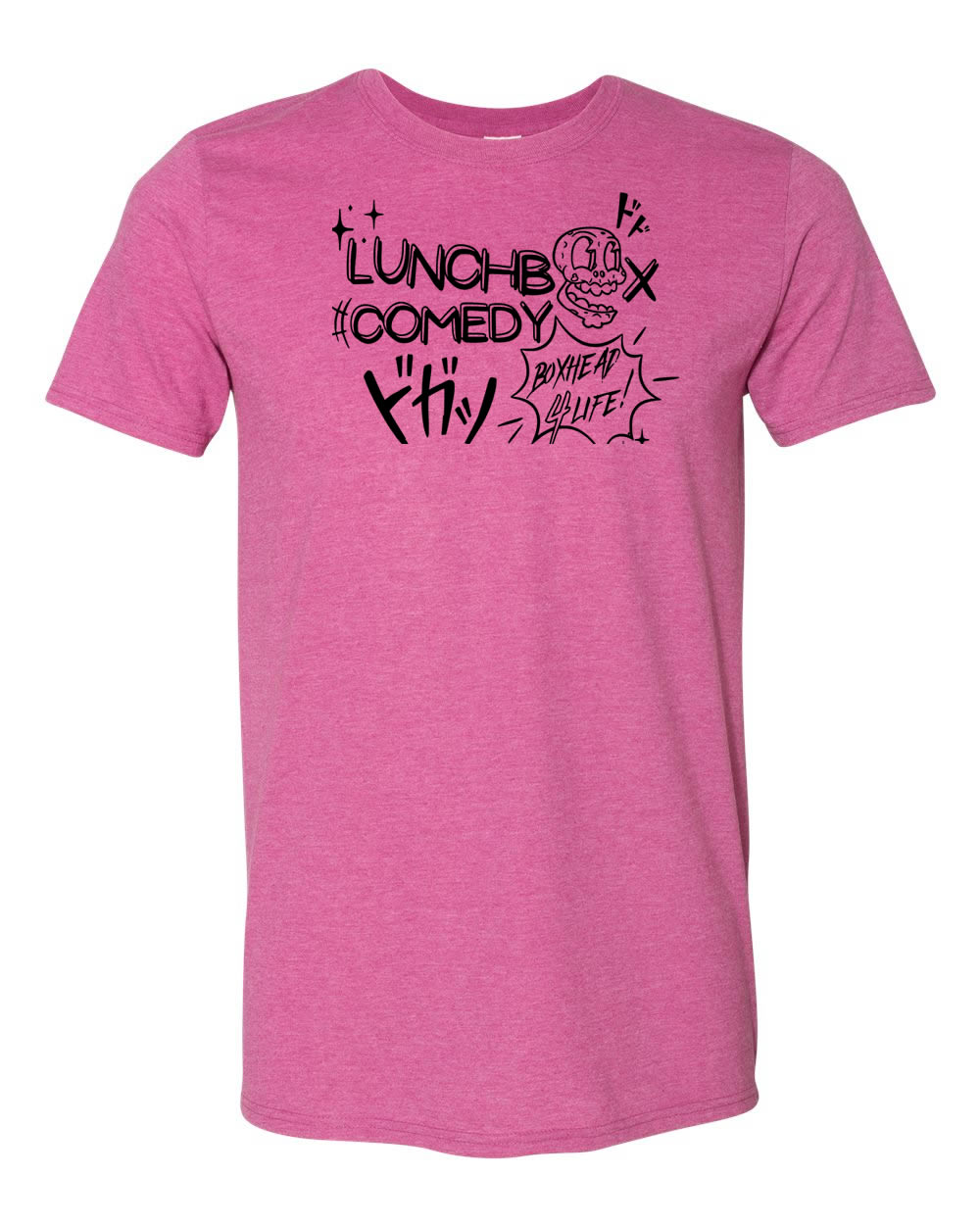 Lunchbox Comedy: Boxhead Logo Heather Berry Shirt